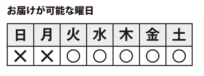 お届け可能な曜日