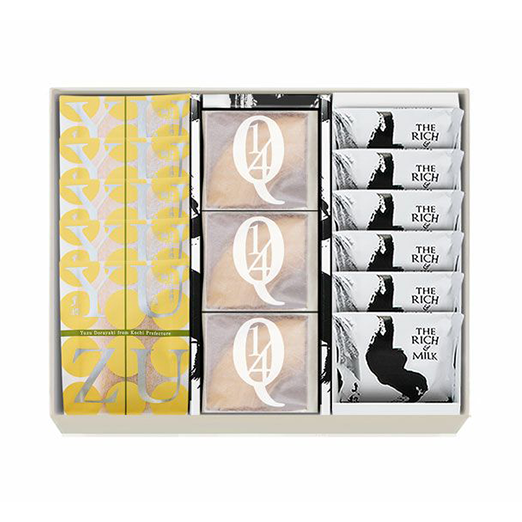 柚子どらやき(5個)・クアルトバウム(3個)ザ リッチ アンド ミルク(6枚)の詰合せ